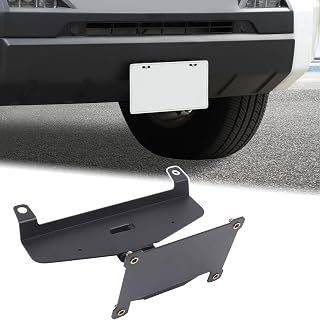 Aunginsy No Drill Front Bumper License Plate Mount Bracket Compatible with Toyota Tundra 2022-2026, Car Quick Release Front License Plate Frame Holder Bolt Mounting Adapter Replacement Accessories