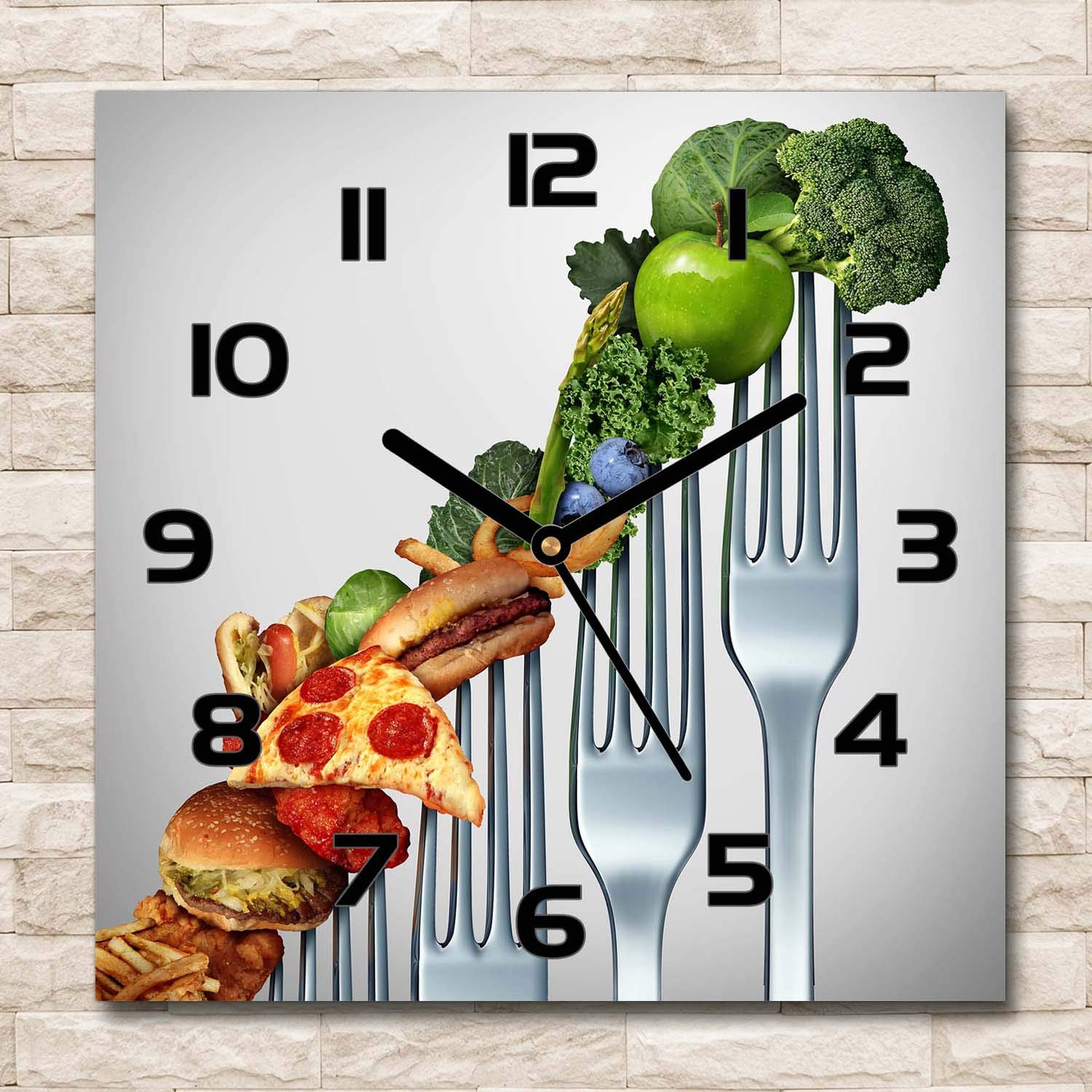 Tulup Glazen Klok 60cm Klok Op Glas Muurdecoratie Wanddecor Kunstdruk