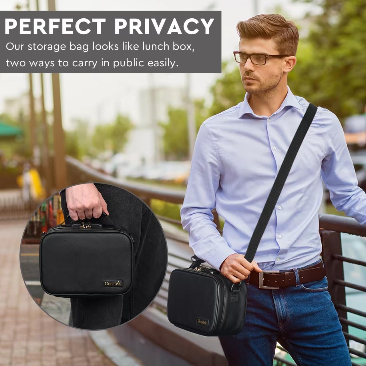 PU Leather Storage Bag with Combination Lock, Premium Multi-Use Organizers Box Case, Durable Container Box for Home and Travel (Black)