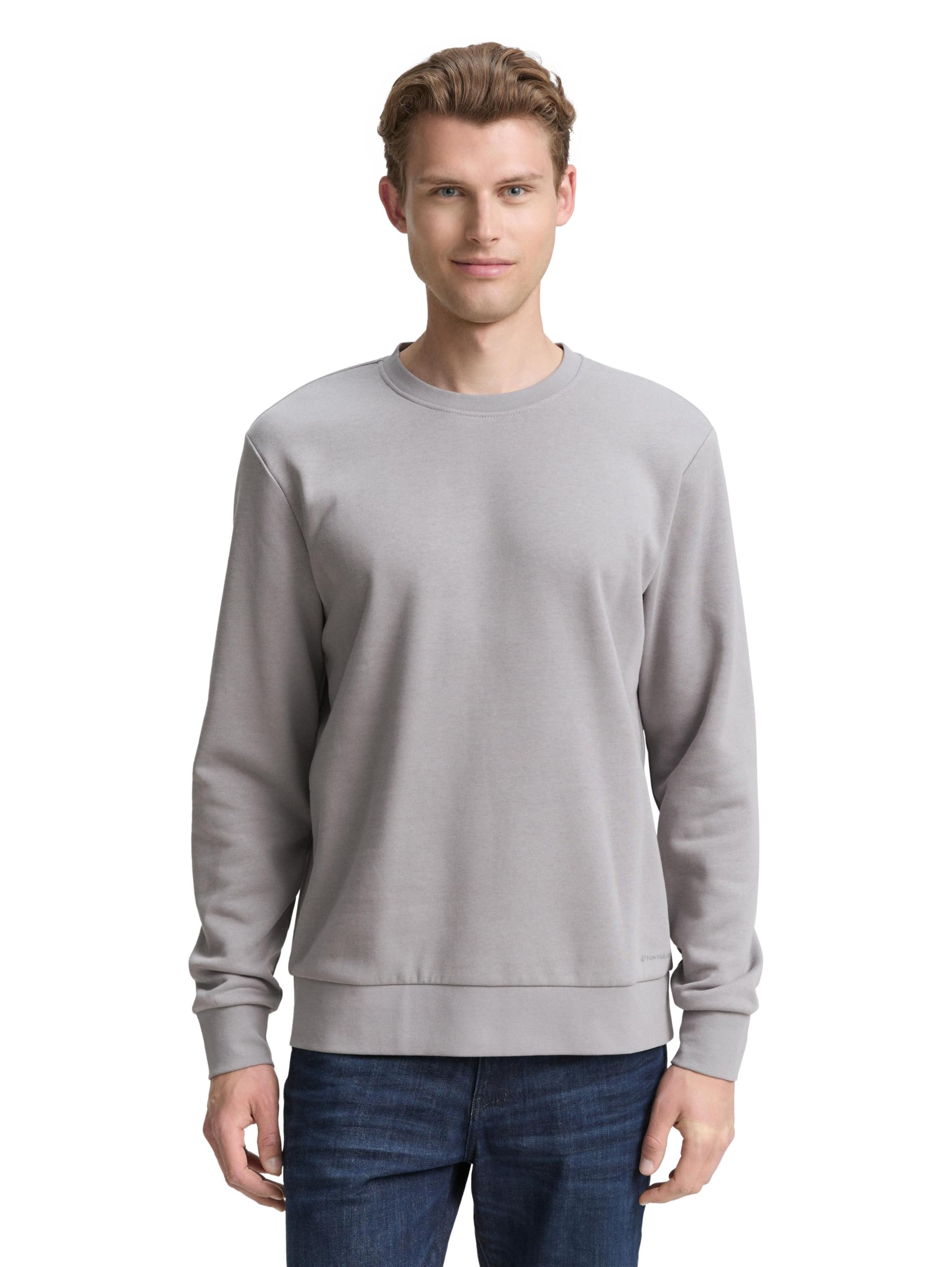 Tom Tailor Herren 1047826 Basic Sweatshirt in Unifarben