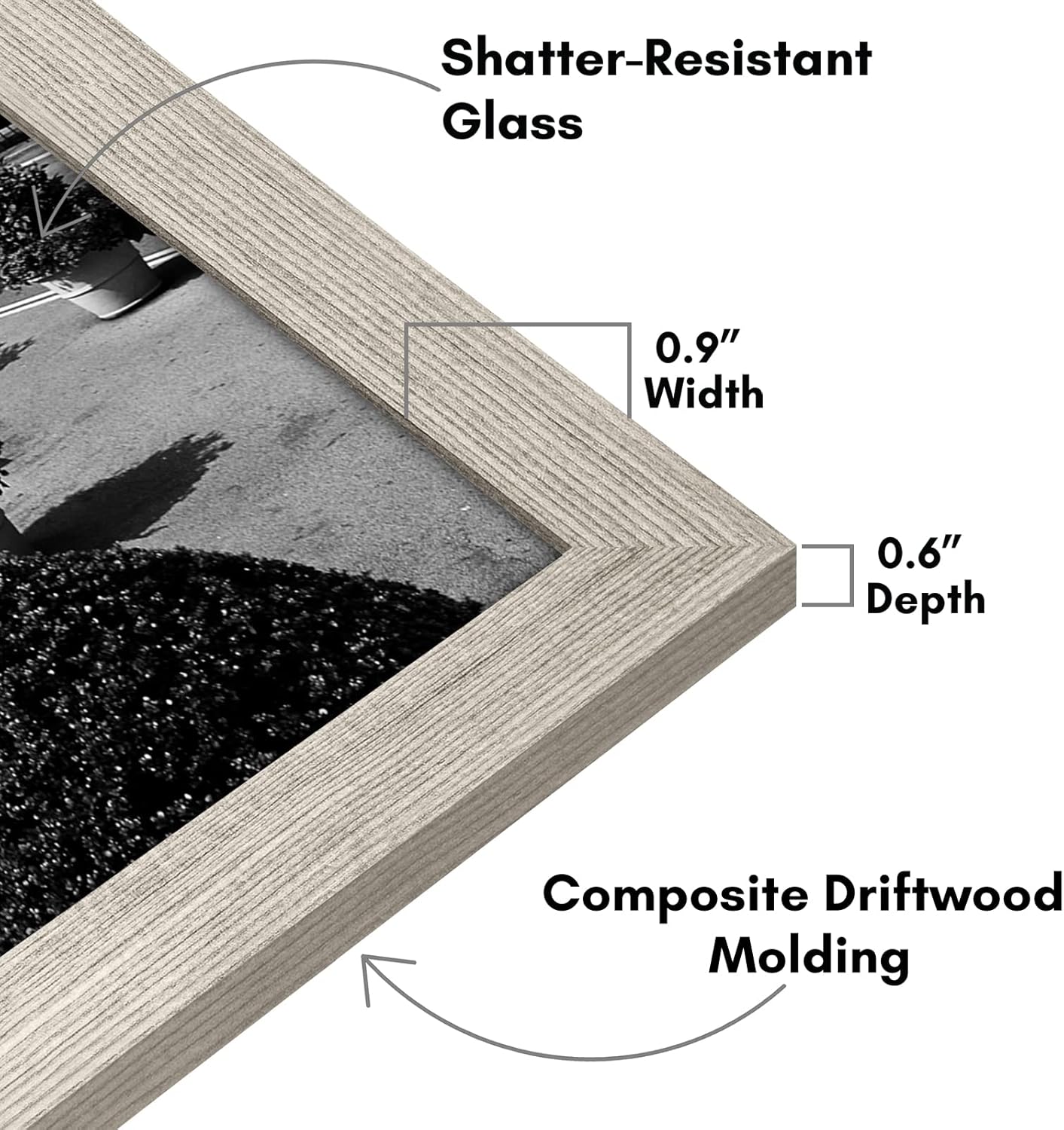 Americanflat 11x17 Picture Frame with Shatter-Resistant Glass - Gallery Style Frame with Engineered Wood - Signature Collection - Photo Frame for Wall Display - Driftwood (Pack of 2)