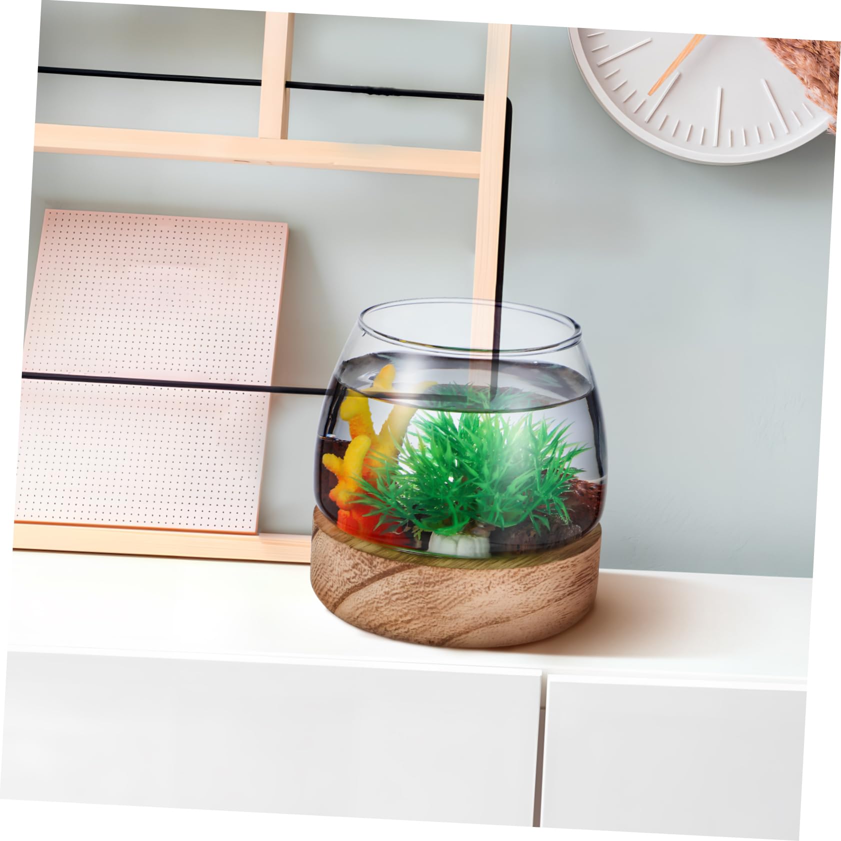 Happyyami 3kawałki Szklana Miska Akwarystyczna Do Ryb Uniwersalne Terrarium i Wazon Rośliny Elegancki Element Dekoracyjny Do Domu Wytrzymałe Szkło Stół i Biurko