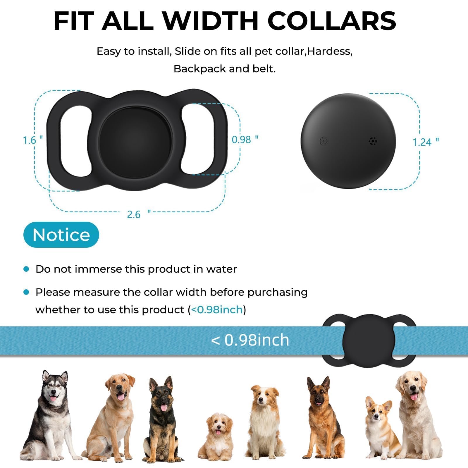 Hund Katze Tracker(iOS/Android) - SmartTag Tracker Ohne ABO mit Schutzhülle
