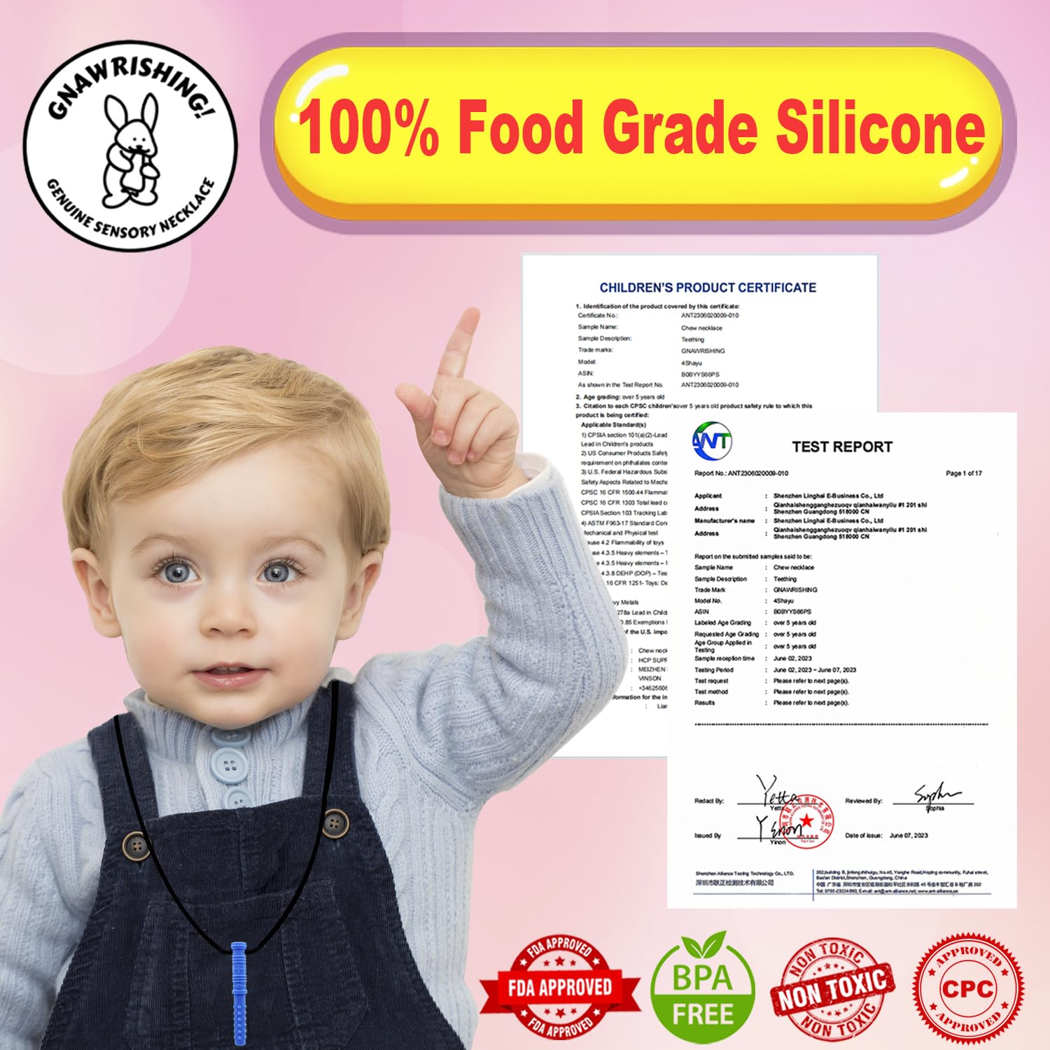 Chew Necklaces for Sensory Kids 8Pcs Silicone Chewy Necklace for Children with Autism ADHD, SPD, Chewing - Image 2