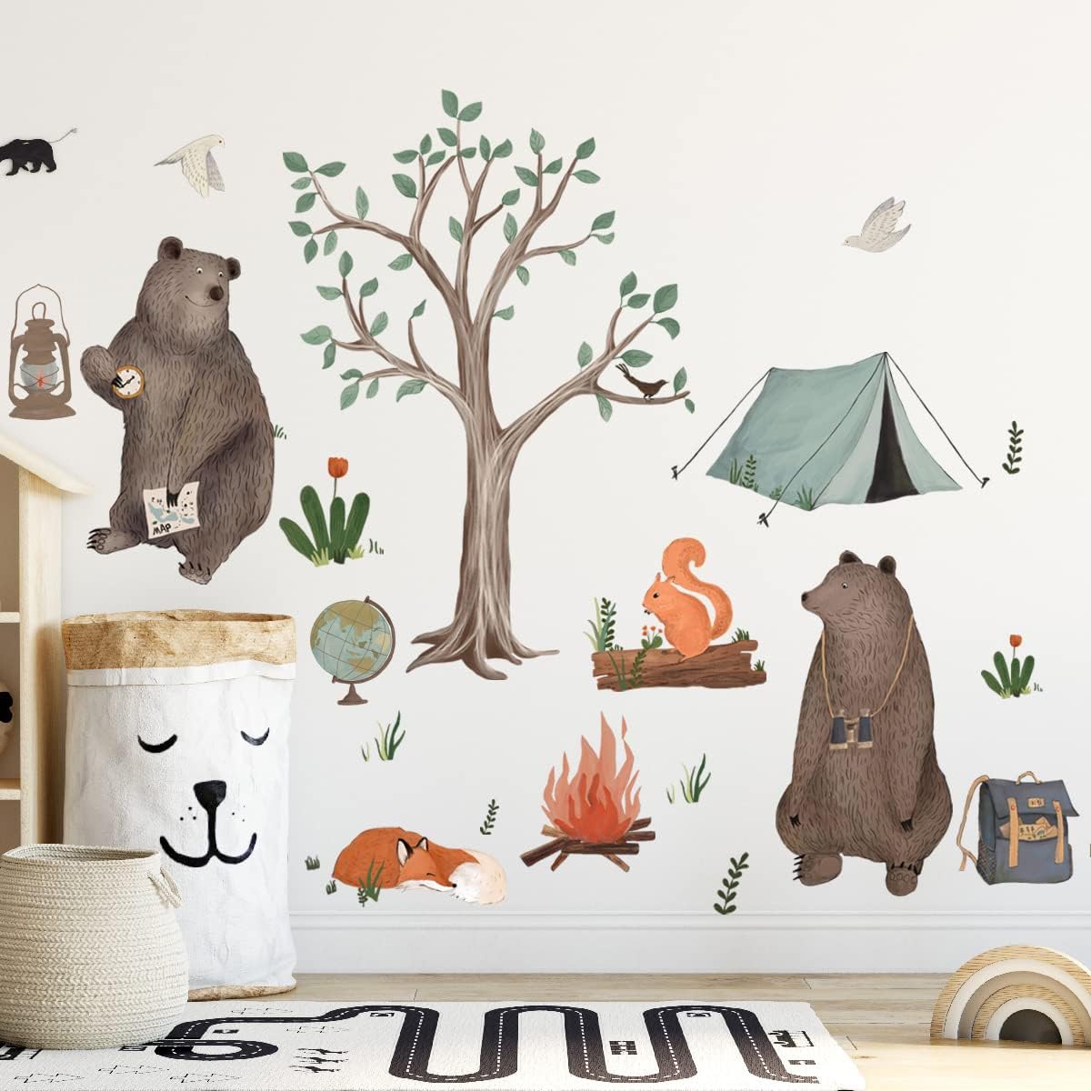 Cartoon Animal Wall Stickers Forest Tree Animal Wall Stickers Jungle Animal Wall