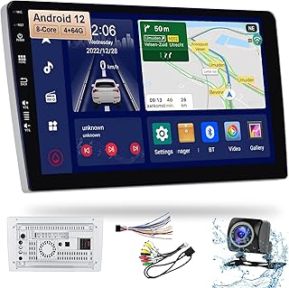4+64G Android 12.0 Double Din Car Radio Support Wireless Carplay/Android Auto Phonelink with 9 inch IPS Touch Screen Wifi/4G GPS DSP Bluetooth AM/FM/RDS Voice Control Colorful UI 8-Core Car Stereo