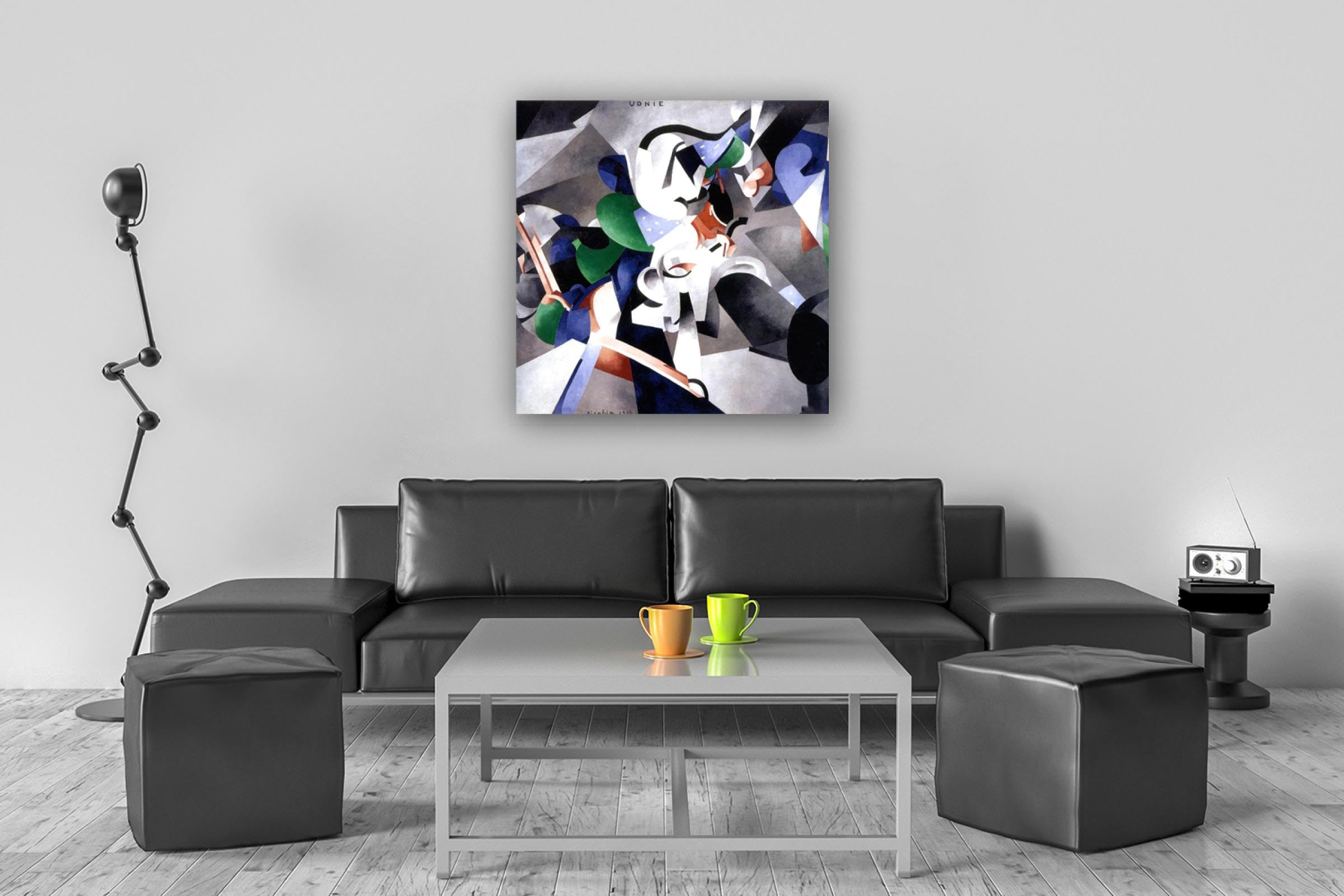 NHLDZYH Abstrakcyjny obraz na płótnie, (Young American Woman, Dance) by Picabio, plakat artystyczny na ścianę dekoracja ścienna sypialnia kuchnia restauracja 50 x 50 cm rama wewnętrzna