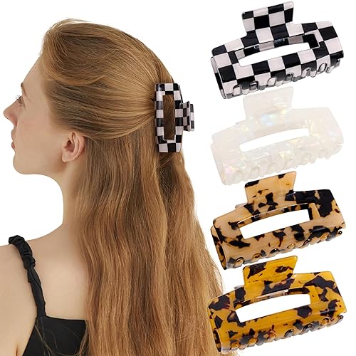 Miniatura 8 de Jayongnee - Pinzas de pelo grandes y antideslizantes para mujeres y niñas, pinzas de sujeción fuerte para cabello fino/medio grueso