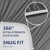 Vista 4 de Sábanas bajeras Cathay Home, individuales, de poliéster suave como la seda