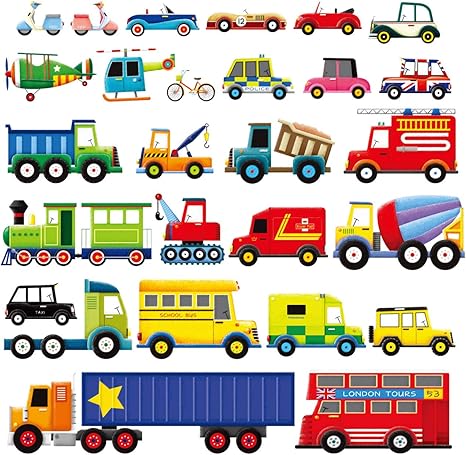 Amazon Decowall Dw 15 輸送車 ウォール ステッカー デコ 幼稚園 保育園 子供部屋 Diy 用 壁転写 シール ウォールアート シール 男の子 女の子 10代 こども バスルーム デコレーション ビニール 寝室用 ティーン キッズ ウォールステッカー オンライン通販