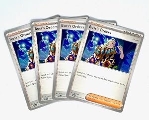 Bosss Orders Ghetsis - Pokemon x4 Card Lot - Paldea Evolved or Mega Evolutions