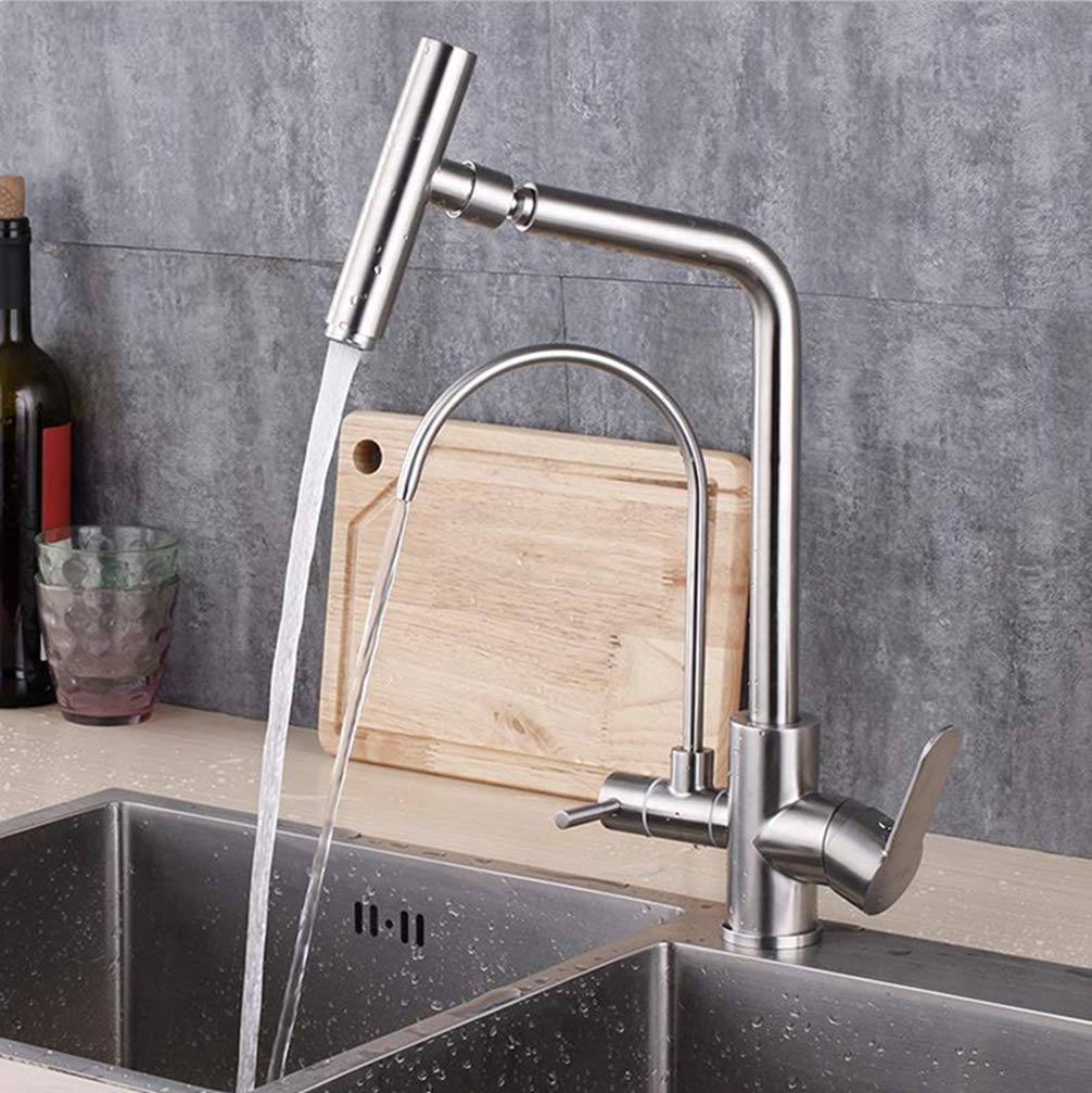 Drinking Water Tap Kitchen Sink Faucet Hot and Cold Drink Mixer 304 Stainless Steel 3 Way Tap,A