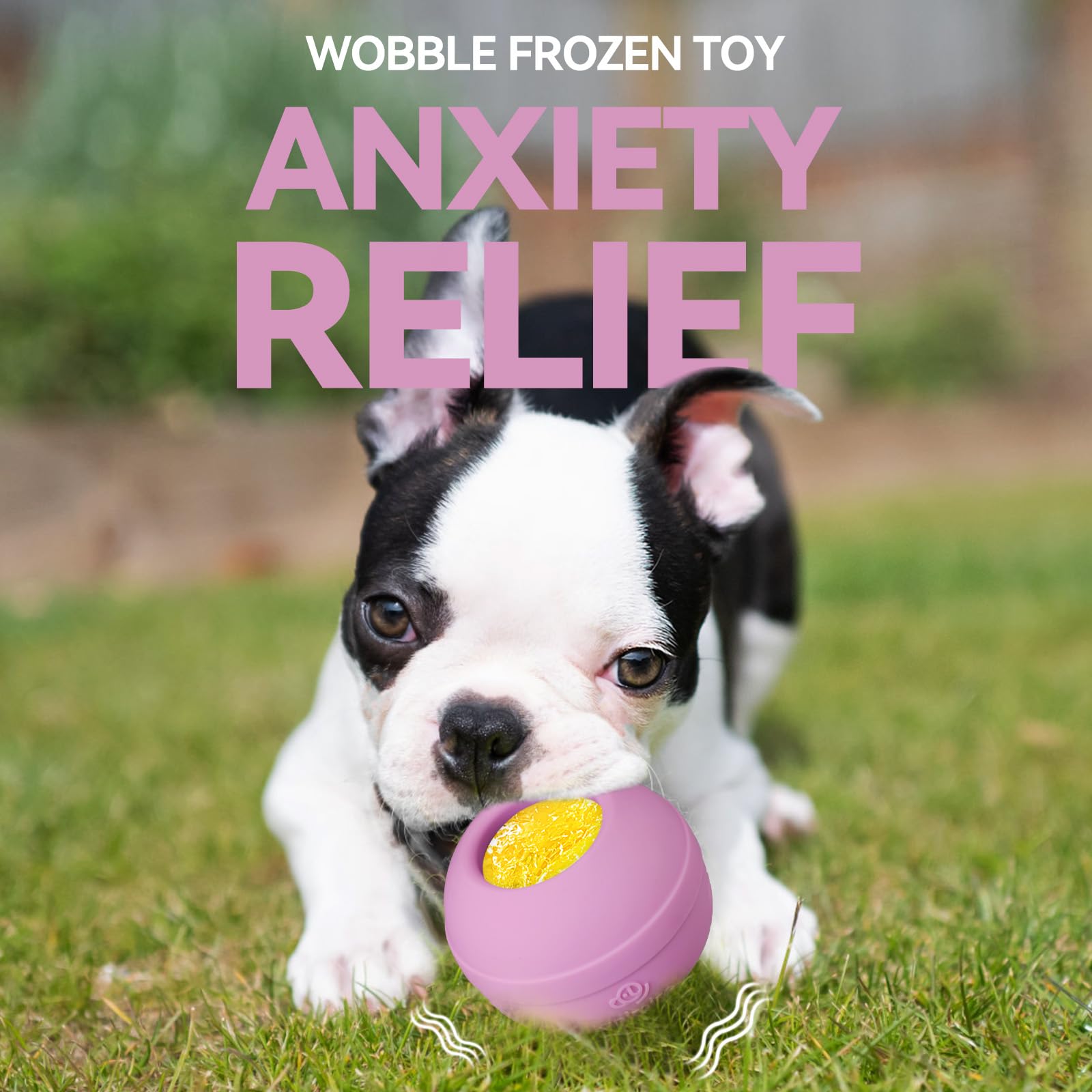 Jouet à lécher interactif durable pour chien, enrichissement en peluche pour garder les chiens occupés, jouet à mâcher oscillant et congelable, de qualité alimentaire (violet pastel, taille M)
