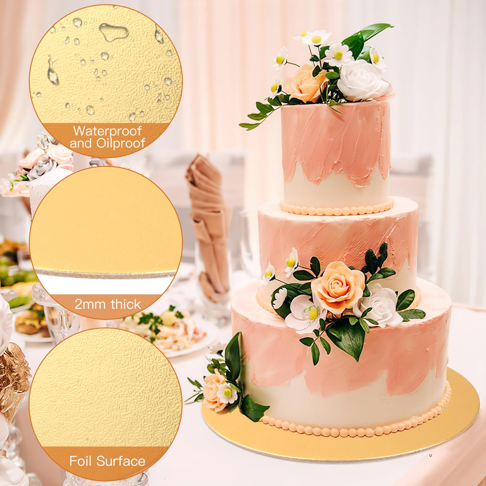 Tavole Per Torte Rotonde - Set 8 Pezzi 20 E 15 Cm Riutilizzabili - Foto 8
