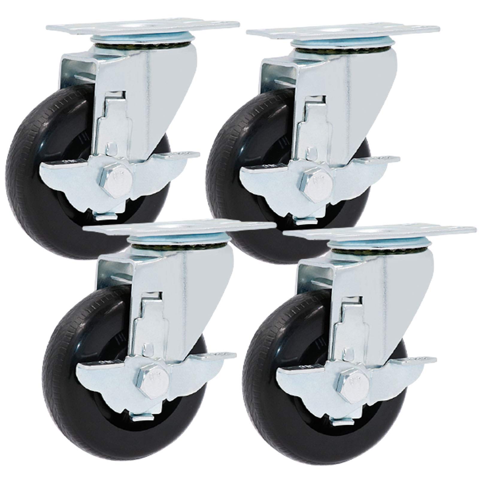 Roulettes pour chariots et établis robustes 75 mm avec freins pivotants