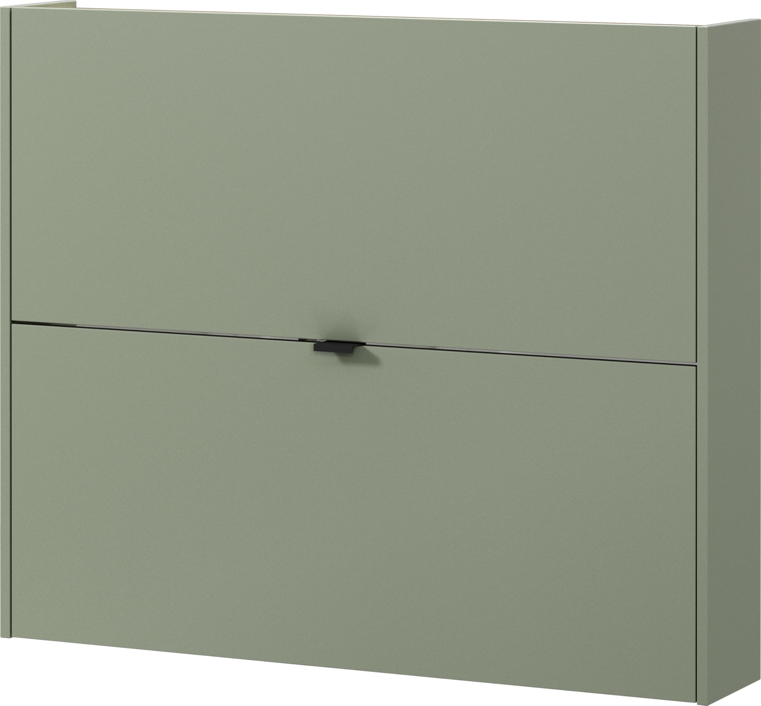 Germania Schuhschrank 1368-629 GW-Ameca, in Taupegrün/Navarra-Eiche, geringe Tiefe - ideal für schmale Flure, 100 x 83 x 18 cm (BxHxT)