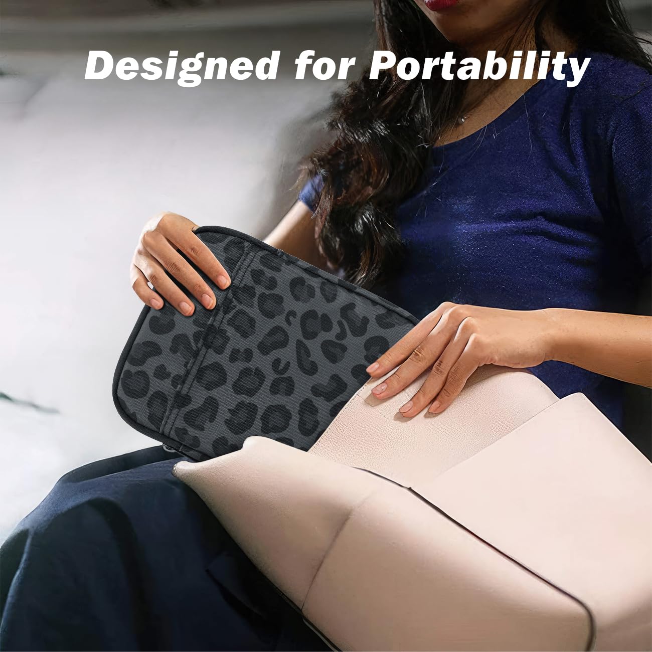 Dadanism 6-7 Pouces Housse Protectrice Pochette Nylon pour 7" Kindle Paperwhite et Kindle Colorsoft Signature Edition, 6" K-indle 11e Gén, Sac de Transport pour K-indle Oasis E-Reader, Noir Léopard