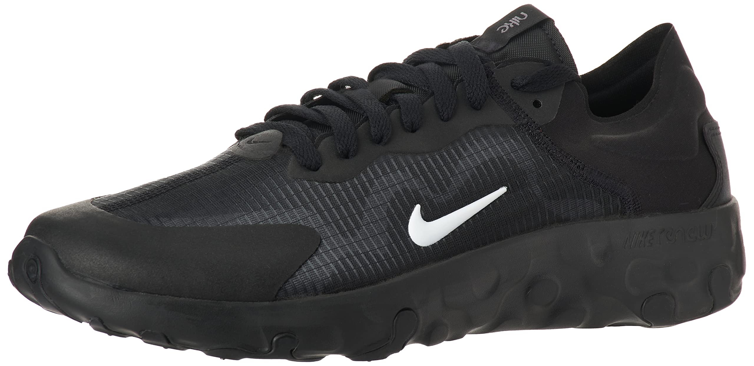 nike renew lucent trainers in black white & gunsmoke