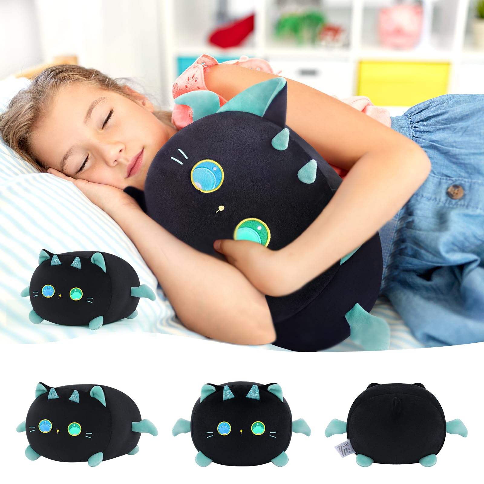 Mewaii 20 CM Cuscino di Peluche Kawaii Giocattolo per Bambini Abbraccio Cuscino Giocattoli BIG Eyes Cat Animali di Peluche Cuscino bambola Morbido Regalo 3 anni in su