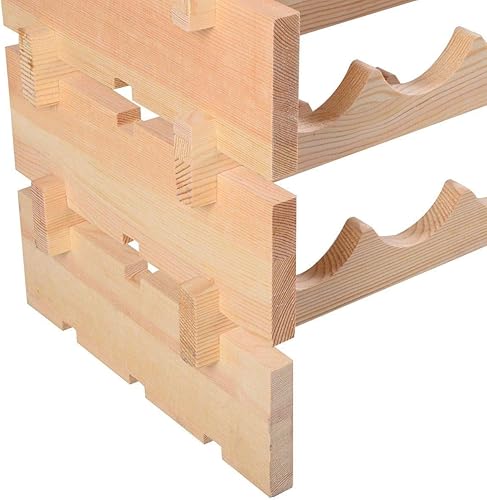 Miniatura 7 de TimmyHouse - Estantería para botellas de vino, apilable, 6 niveles, 72 estantes, madera