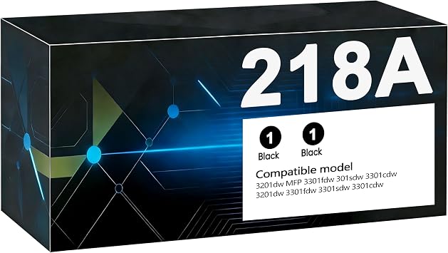 218A Toner Cartridges 2Black with Chip Compatible for HP 218A W2180A Toner Cartridges Color LaserJet Pro MFP 3301fdw Toner 3301cdw 3201dw 3301sdw Printer Ink MFP 3301 W2180A 218A Toner