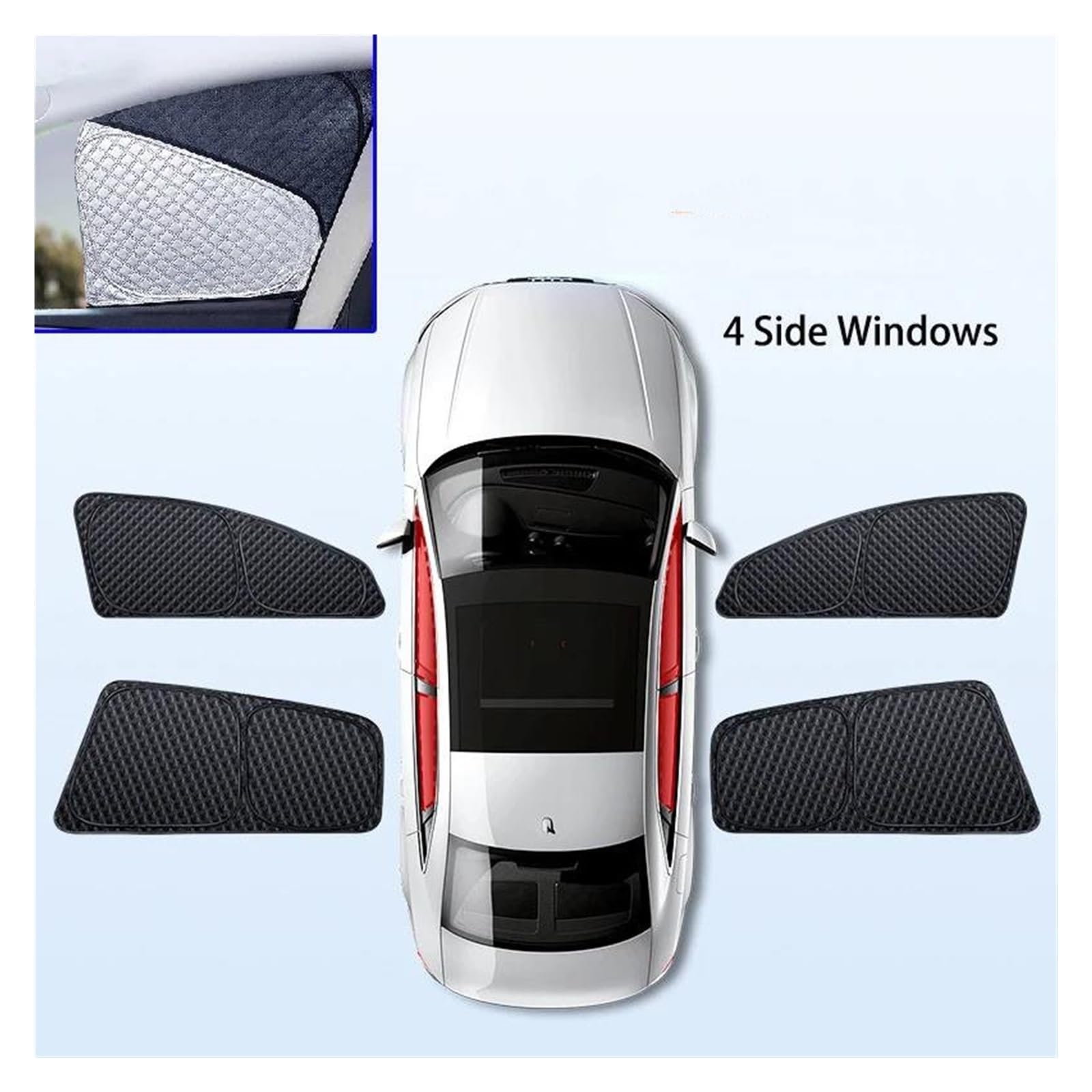 Parasole Auto Parabrezza Interno Per Tesla Per Model Y Parasole Argento Sia Anteriore Che Posteriore Sinistro E Destro Parasole Isolamento UV Parasole(4p side window)