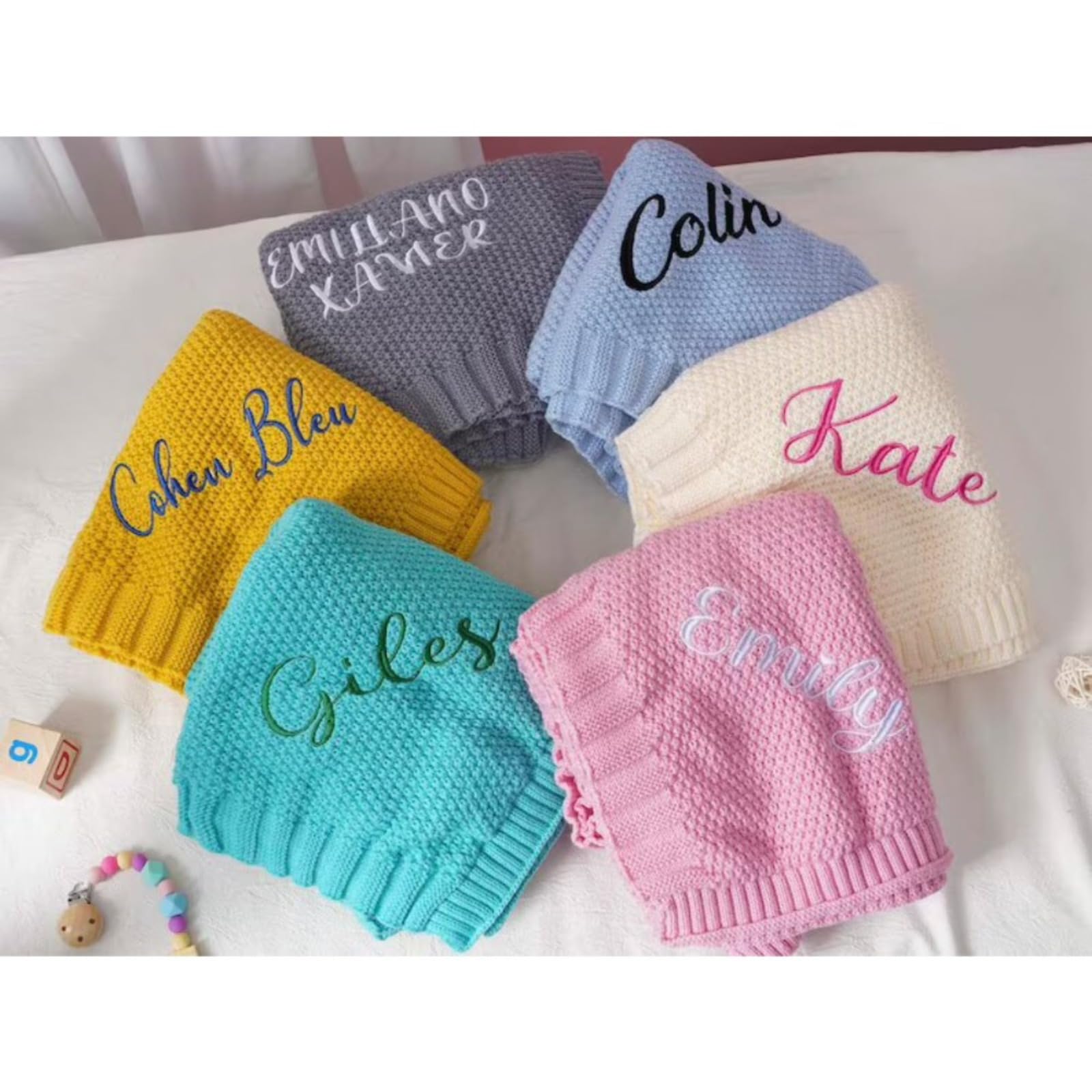 Mantas Personalizadas Bebé ️ Con El Nombre ️ Bordadas