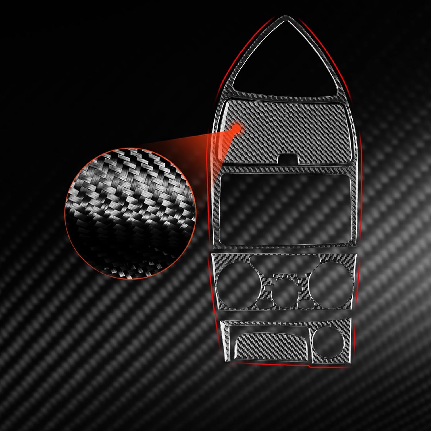 Real Carbon Fiber Interior Exterior Decor Cover Sticker Cabin Protection Refurbishment Compatible with Toyota Celica 2000-2005 (Black Real Carbon Fiber, Center Dashboard Set 5pc)