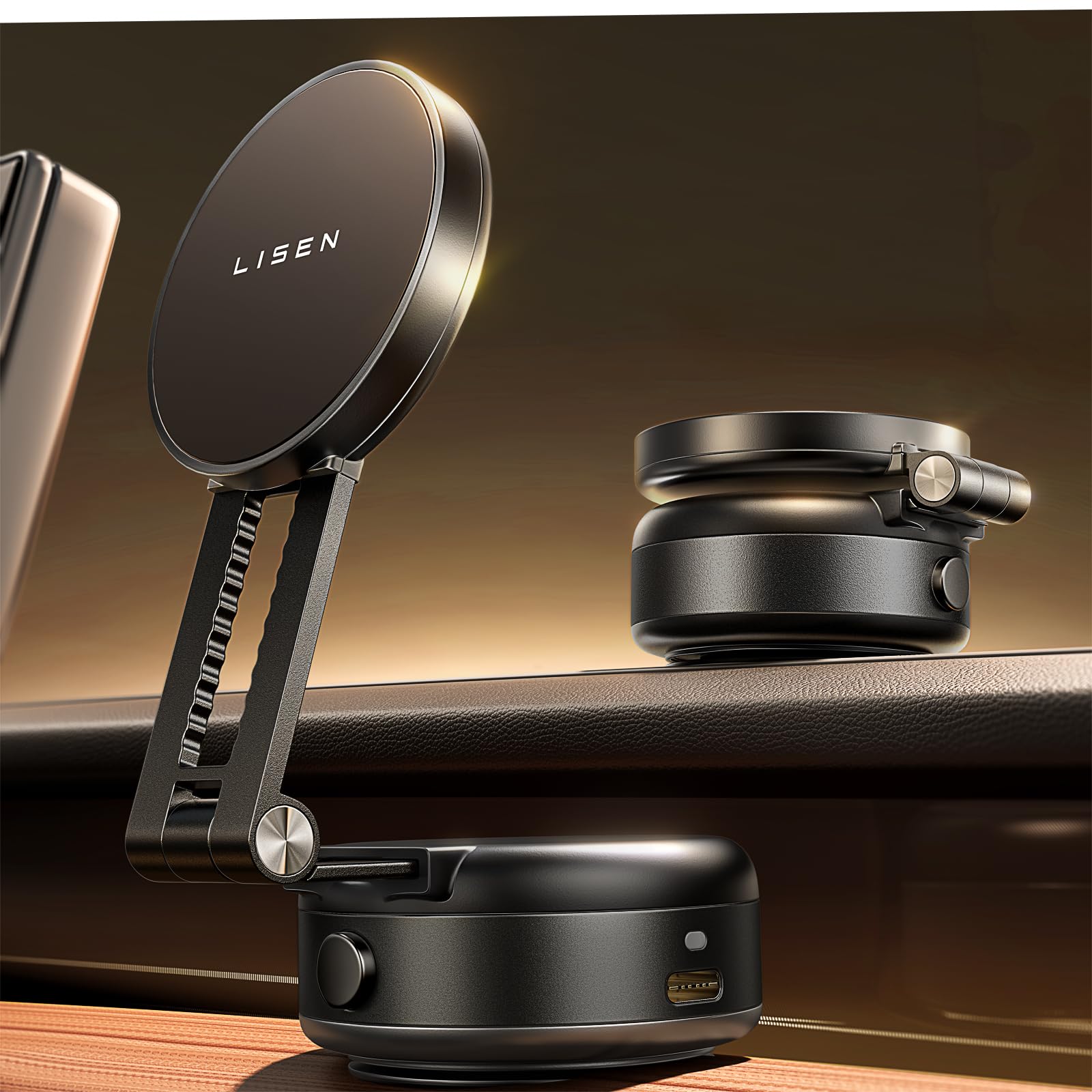 LISEN Magsafe Autohalterung Elektro-Saugnapf - 17kg Haftkraft Für IPhone 16/15/14