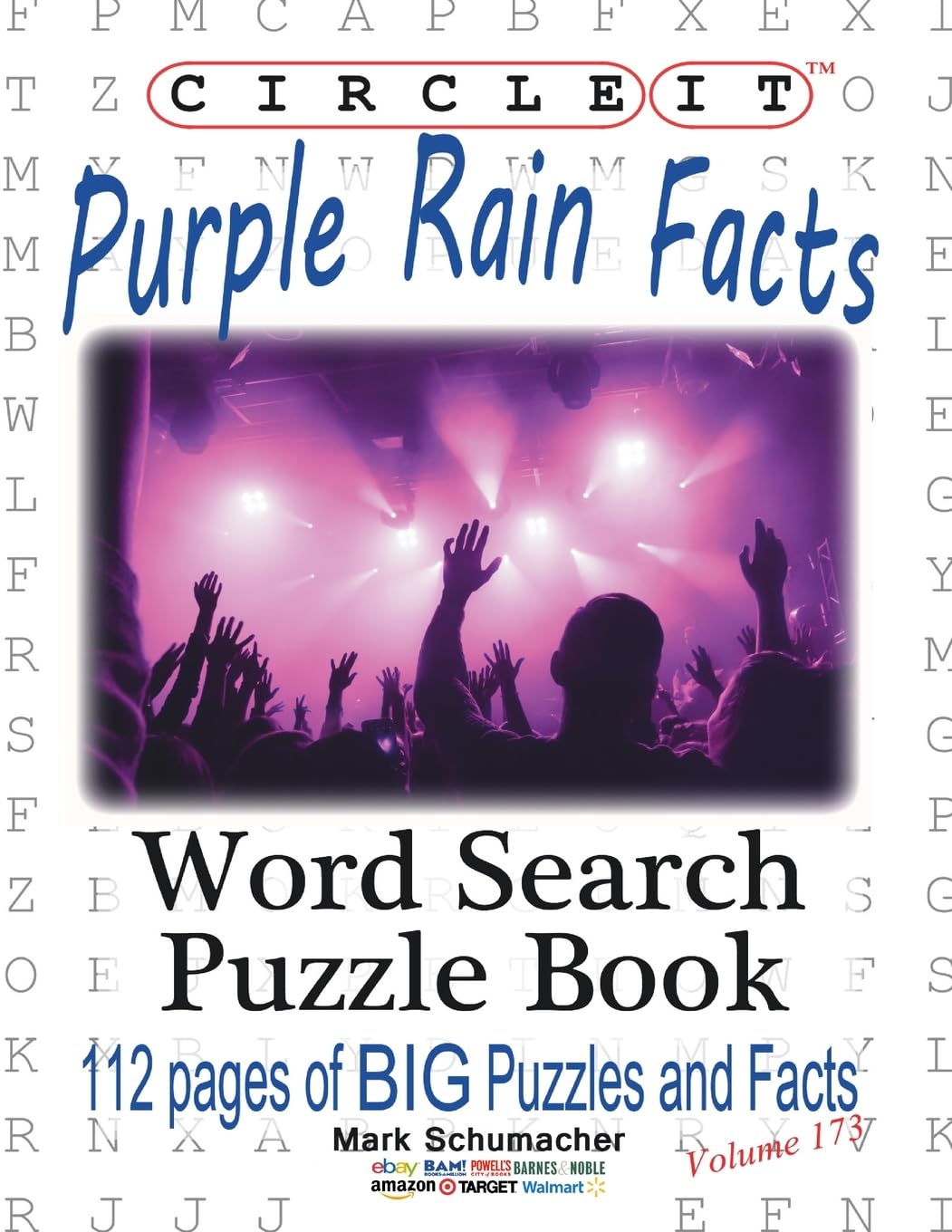 Livre de mots cachés Purple Rain avec casse-têtes captivants pour adultes