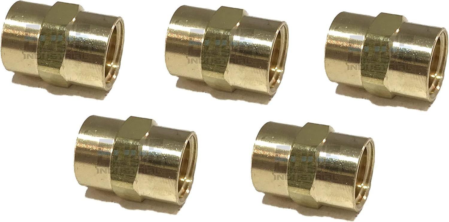Brass Coupling 1/4" Female NPT FNPT Fuel/AIR/Water/Oil/Gas WOG (Qty 25)