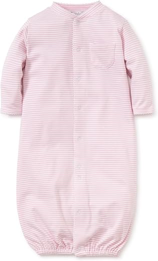 Kissy Kissy Baby Stripes Convertible Gown-White With Pink-Small