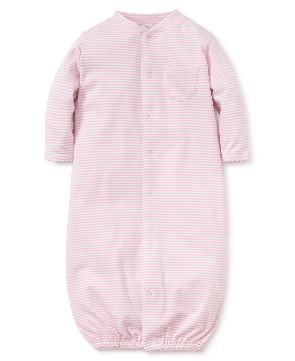Kissy Kissy Baby Girls Simple Stripes Convertible Nightgown, Pink, Newborn