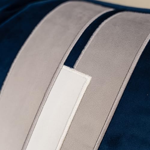 Miniatura 3 de Yangest Funda de almohada decorativa de terciopelo azul marino, funda de cojín moderna de 18 x 18 pulgadas para sofá, dormitorio, sala de estar,