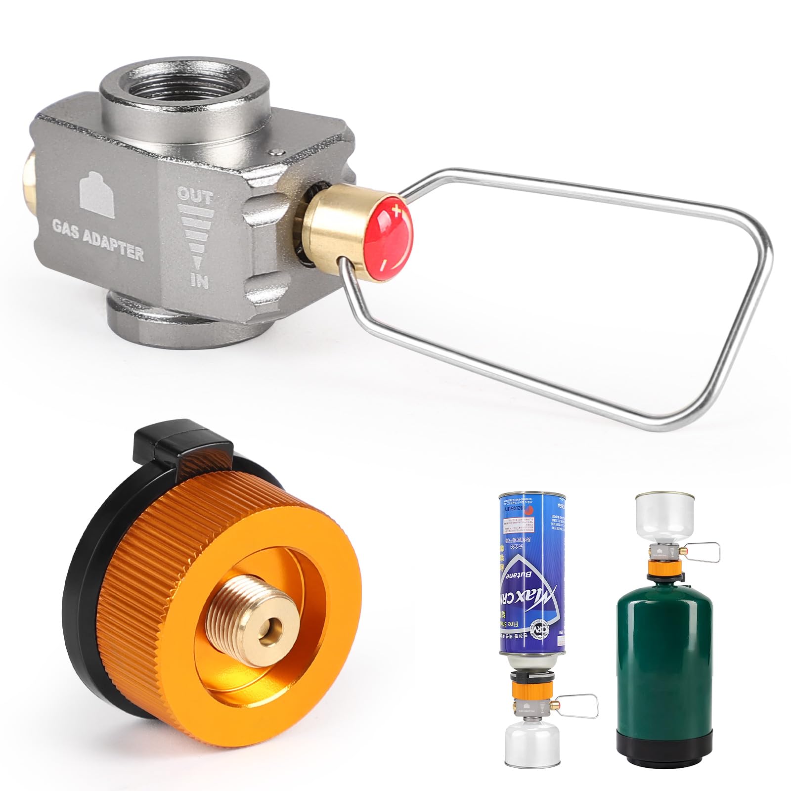 LALAGO Adattatore di Ricarica per Cartucce di Gas 715 + 702, Adattatore Bombola Gas Campeggio per Cartuccia, Adattatore per Ricarica Bombole Gas, Dispositivo di Trasferimento Carburante