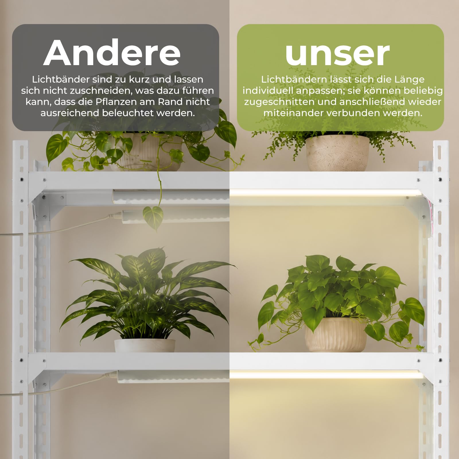 Lampe LED pour plantes à spectre complet - 5 m - Peut être découpée