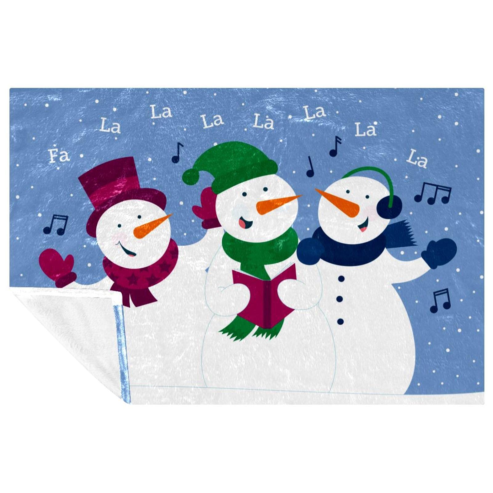 Couverture de Noël bonhomme de neige contre le froid sur le canapé ou en camping