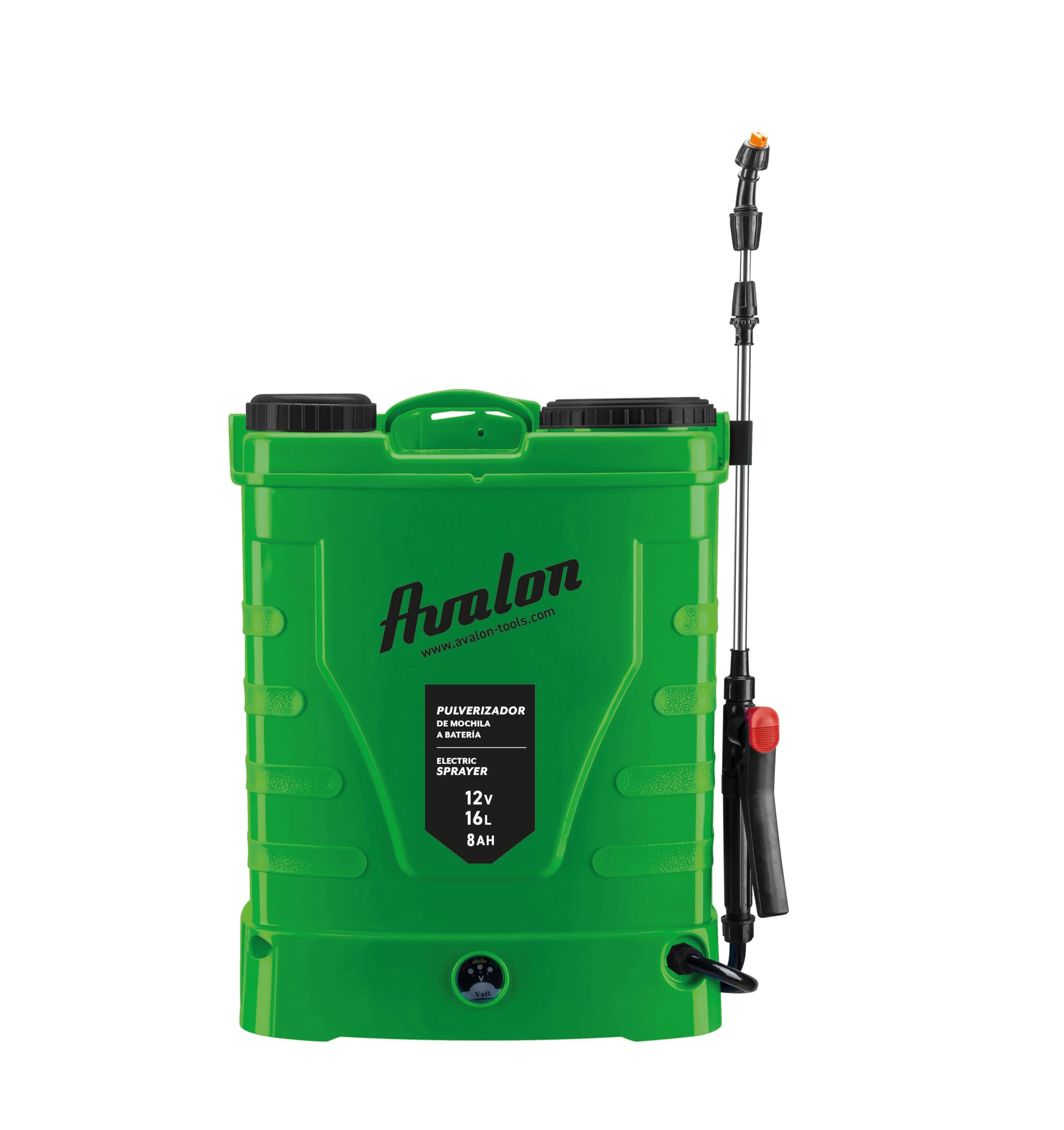 Avalon - Pulverizador de Mochila a Presión de 1 Lanza con Batería Recargable y Bomba, inlcuye Cargador de batería de Repuesto Tanque 16L, Lanzas INOX Verde