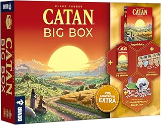 Comprar Devir - Catan Big Box, Juego de Mesa, Edición 2025 (Incluye Juego Básico, Ampliación para 5-6 Jugadores, 2 Miniexpansiones) (BGCATPLUSP3)
