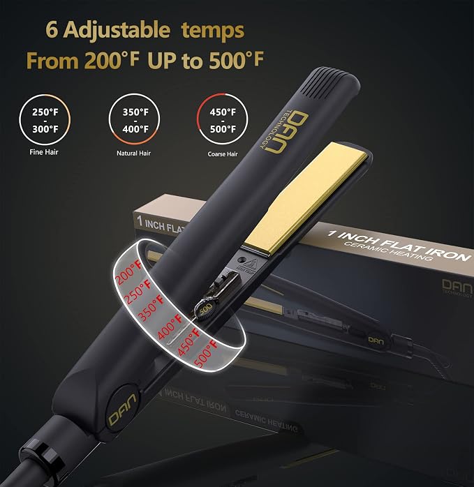 Plancha de pelo cerámica 2 en 1 ajustable 1 pulg miniatura 3