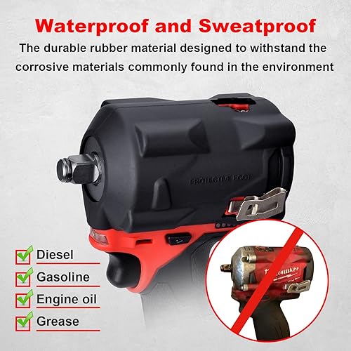 Miniatura 3 de iGuerburn 49-16-2554 Funda protectora para destornillador de impacto para llaves de impacto Milwaukee M12 Fuel 1/2 (2555-20, 2555P-20) y llaves de
