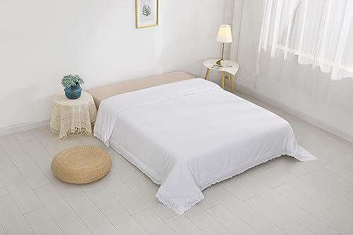 Miniatura 4 de Funda nórdica de encaje blanco Queen algodón egipcio 90x90 pulgadas 1 pieza sólido