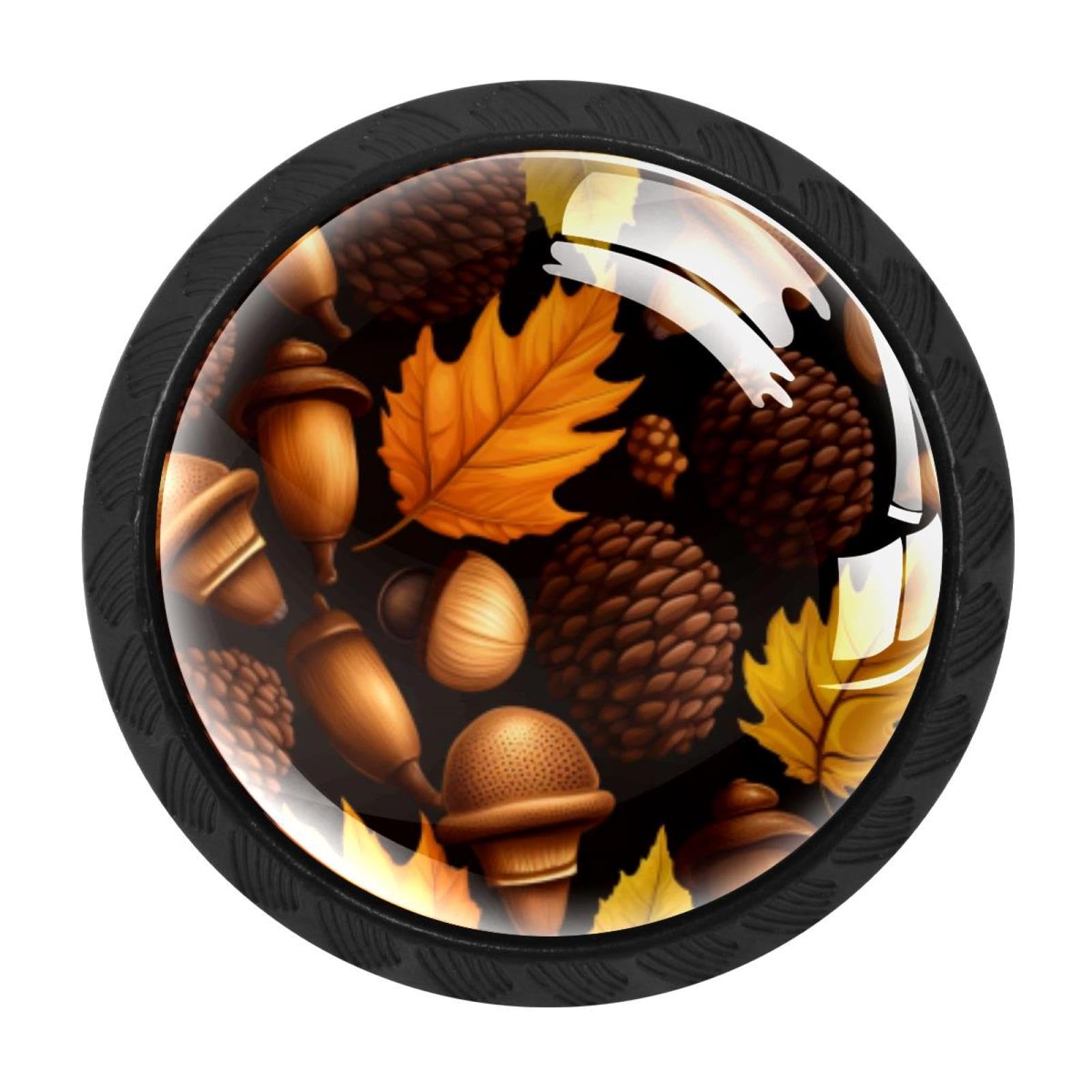 CHENZZZZ 4 Pack Cabinet Handles Black Thanksgiving Acorn Cabinet Knobs Draw