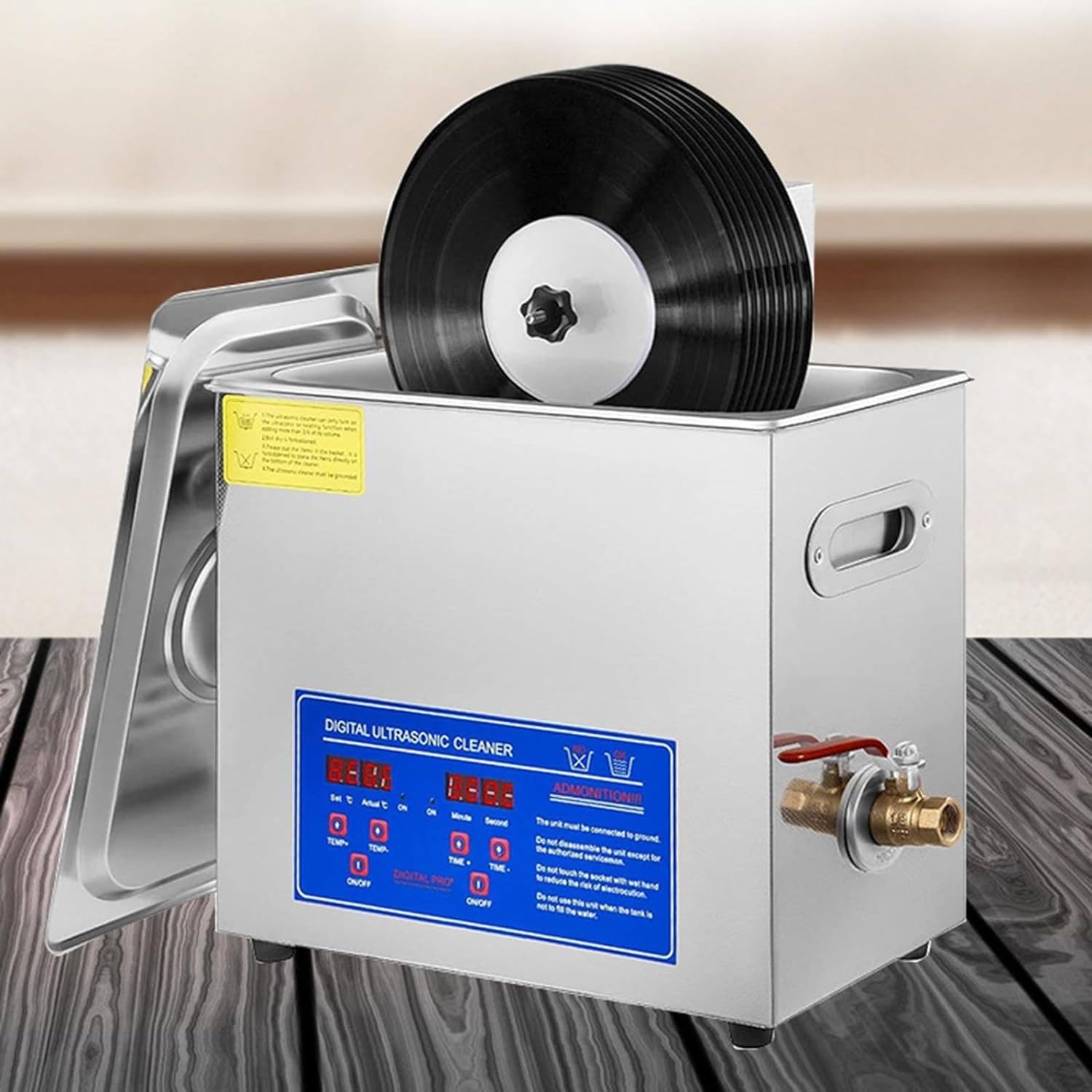 Generico Macchina per detergente per Record in Vinile ad ultrasuli con riscaldatore e Timer per Record di Pulizia, Occhiali, Orologi, Gioielli e circuiti