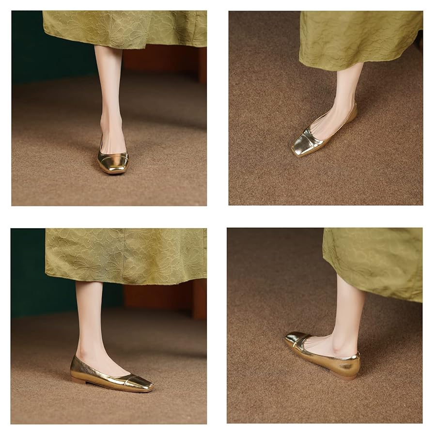 Amazon.com | SHODENSE Women Gold Cap Toe Flats Comfortable Amazon.com | SHODENSE Women Gold Cap Toe Flats Comfortable