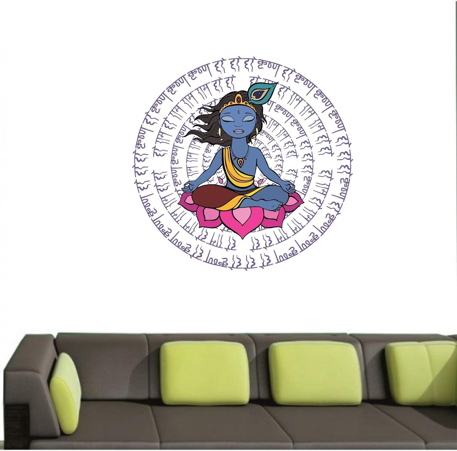 Asmi Collections Wall Stickers Hare Krishna Hare Rama