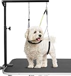 Armes réglables pour chien avec pince antidérapante en métal puissant, Arme portative pour animaux de compagnie pour table avec 1 Numéro de boucle & Deux Support de haunch non assis, Retenue pour petits chiens moyens/chats à la maison & Construire la qualité réglable hauteur animal