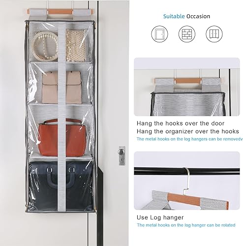 Miniatura 6 de Organizador transparente de almacenamiento para bolsos colgantes con cremalleras, bolso de fácil acceso, juguetes, hilo, soporte de almacenamiento