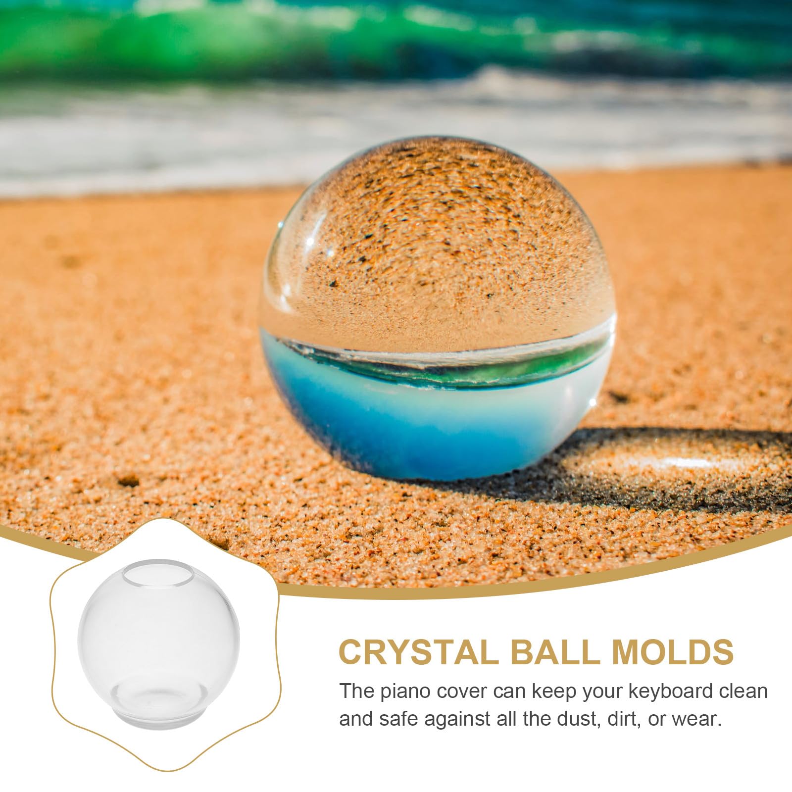 6 Stück Hochtransparente Silikonform Teiliges mit Kugeln Langlebige Wiederverwendbare DIY Kristallball Gießform für Handwerk Einfach zu Reinigen Widerstandsfähig gegen Verformung