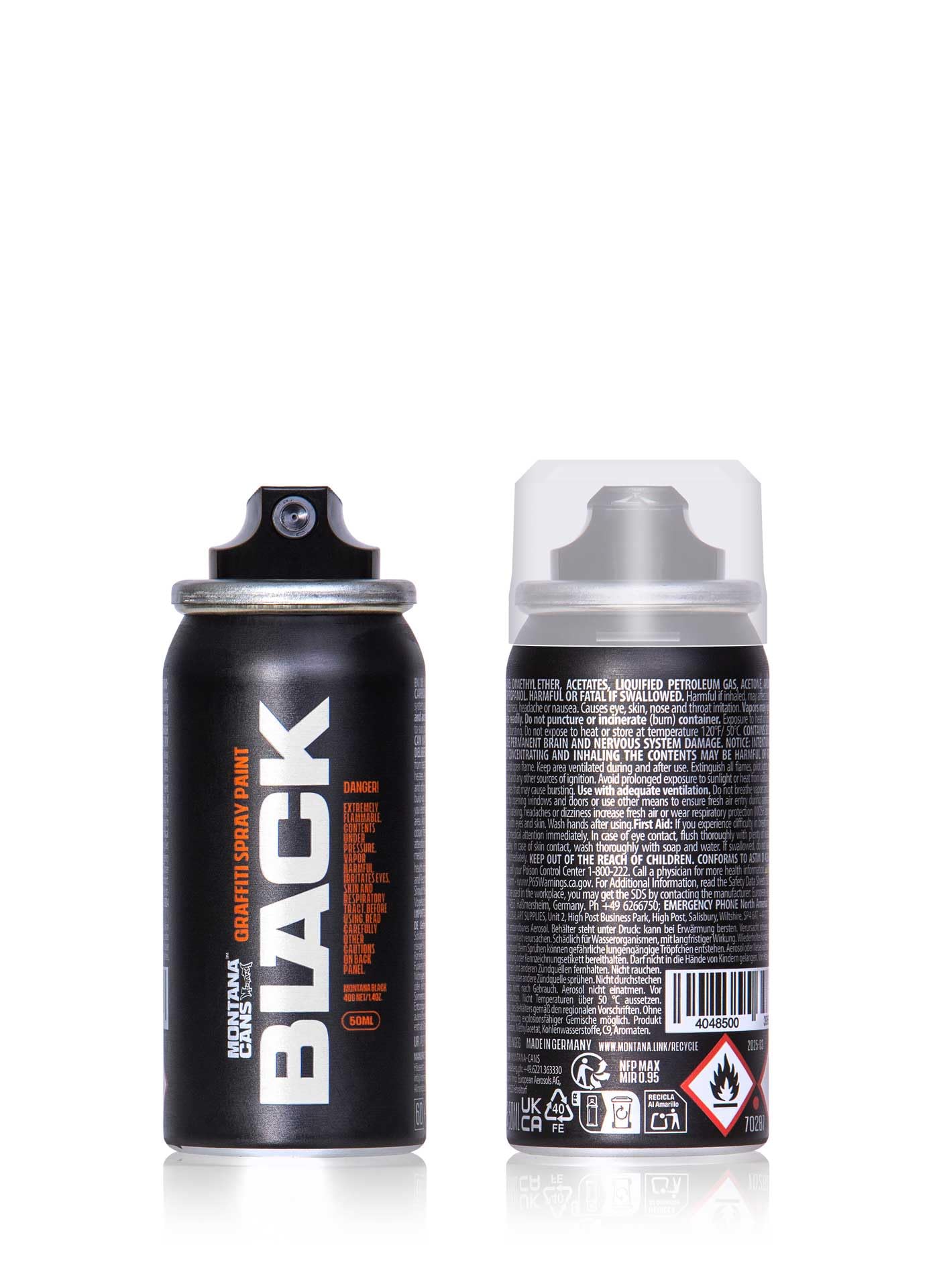 Montana Black Pocket Cans Zestaw puszek ze sprayem 3 x 50 ml Czarny + Marker
